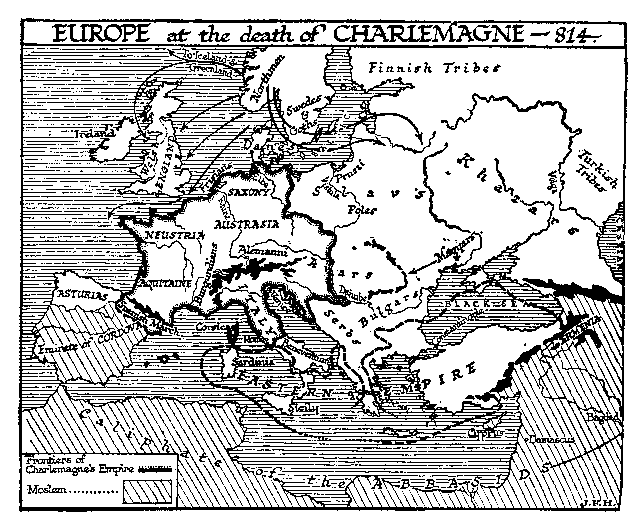 814 Europe At The Death Of Charlemagne